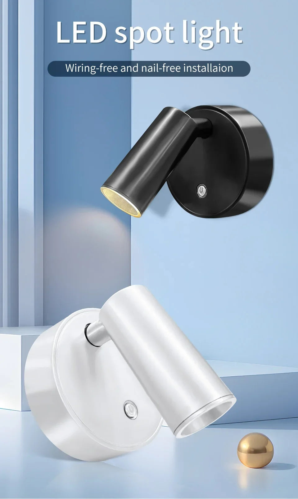 LumiSpot™ Rechargeable Magnetic Wall Light