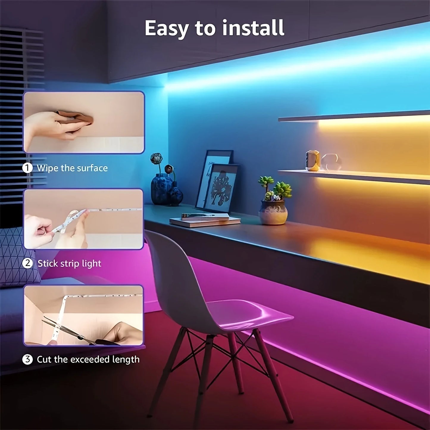 GlowStrip™ RGB LED Light Strip with Remote